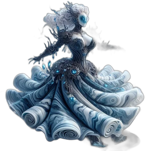 dress, staff, hair, concept art transparent PNG cut-out