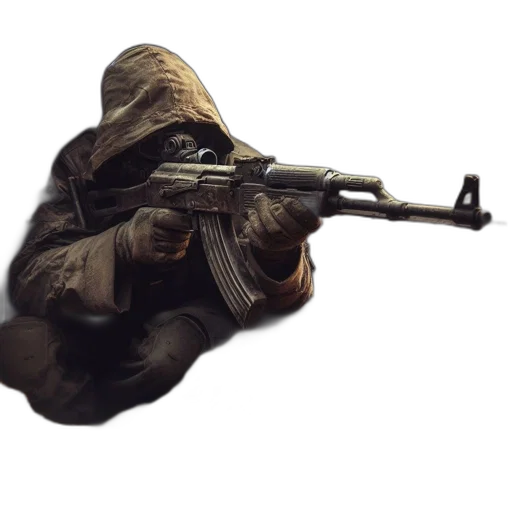 weapon, staff, mask, jacket transparent PNG cut-out