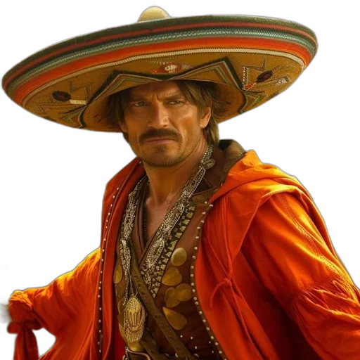 hat, jacket, staff, face transparent PNG cut-out