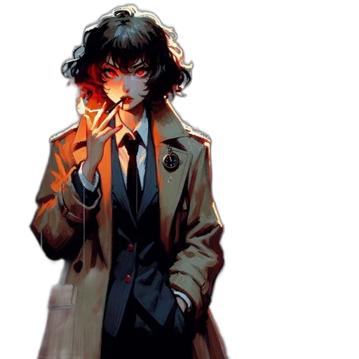 jacket, comic book art, concept art, cyberpunk transparent PNG cut-out