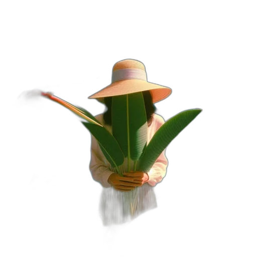 hat, staff, flower, dragon transparent PNG cut-out