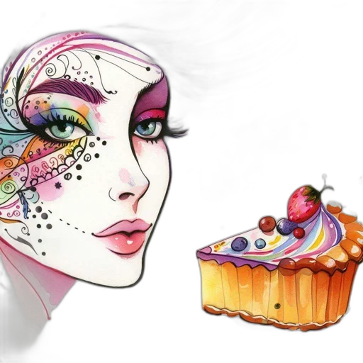 food, photorealistic, concept art, watercolor transparent PNG cut-out