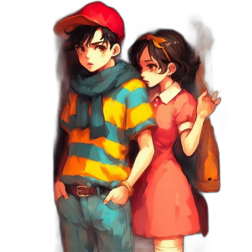 hat, jacket, dress, watercolor transparent PNG cut-out