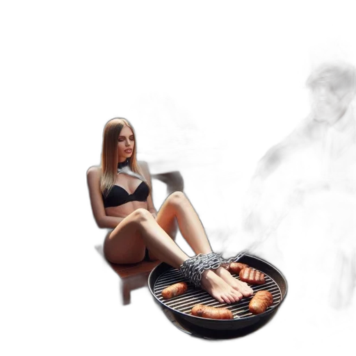 food, shoes, photorealistic, oil painting transparent PNG cut-out
