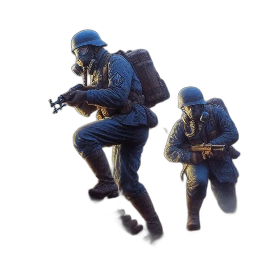 weapon, robot, staff, jacket transparent PNG cut-out