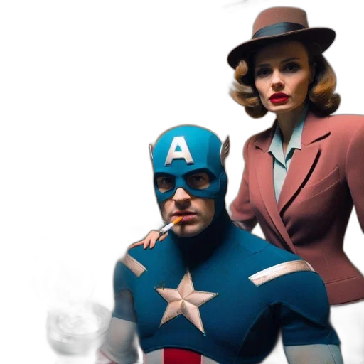 comic book art, concept art, two, figures transparent PNG cut-out