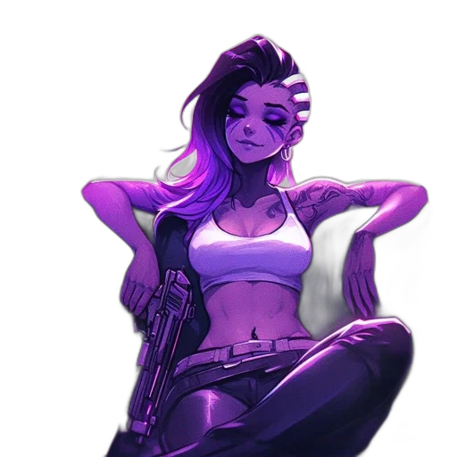 weapon, staff, jacket, cyberpunk transparent PNG cut-out