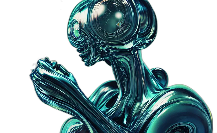 robot, creature, concept art, 3d render transparent PNG cut-out