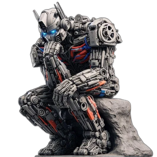 robot, weapon, concept art, 3d render transparent PNG cut-out