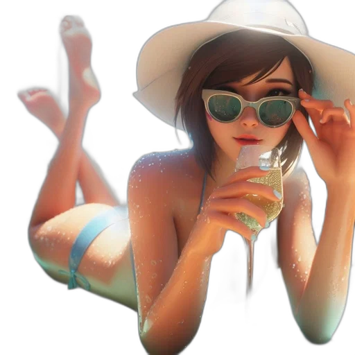 hat, dress, bottle, 3d render transparent PNG cut-out