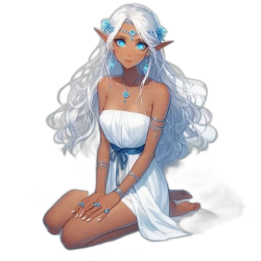 dress, staff, fantasy art, concept art transparent PNG cut-out