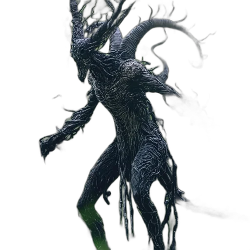creature, dragon, mask, staff transparent PNG cut-out