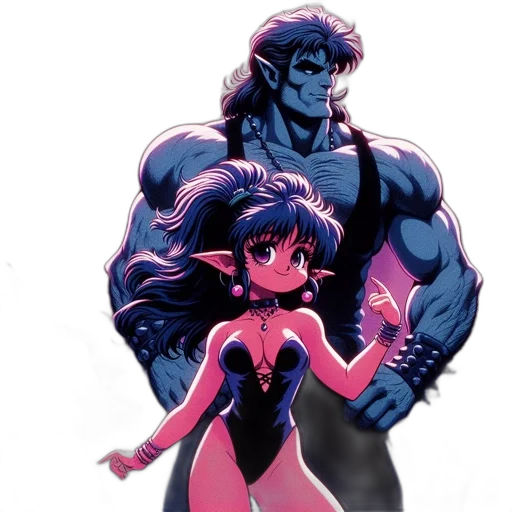 concept art, comic book art, anime, vaporwave transparent PNG cut-out