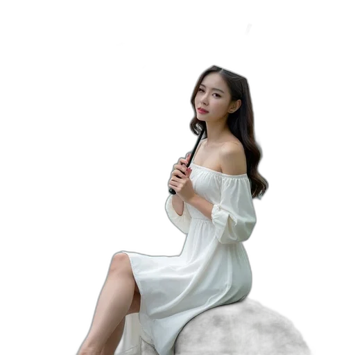 dress, umbrella, staff, photorealistic transparent PNG cut-out