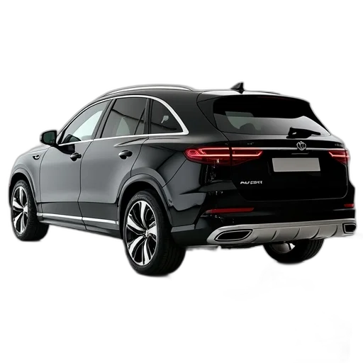 car, photorealistic, 3d render, black transparent PNG cut-out