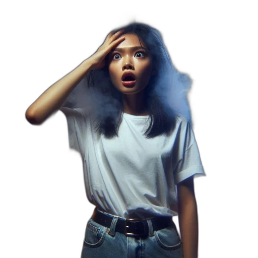 face, jacket, hair, staff transparent PNG cut-out
