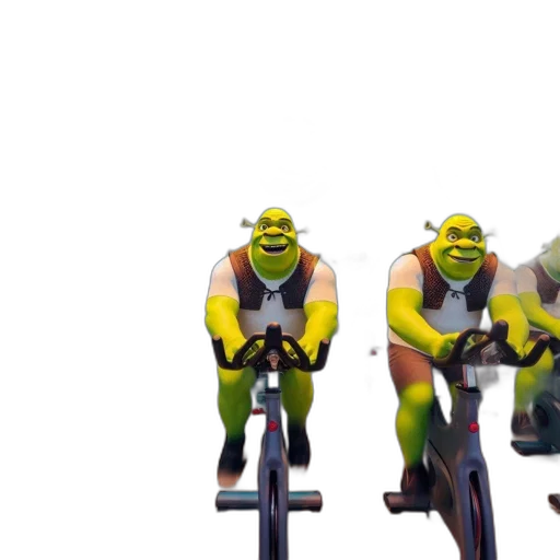 3d render, concept art, neon, shrek transparent PNG cut-out