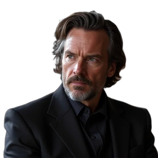 face, jacket, hair, staff transparent PNG cut-out