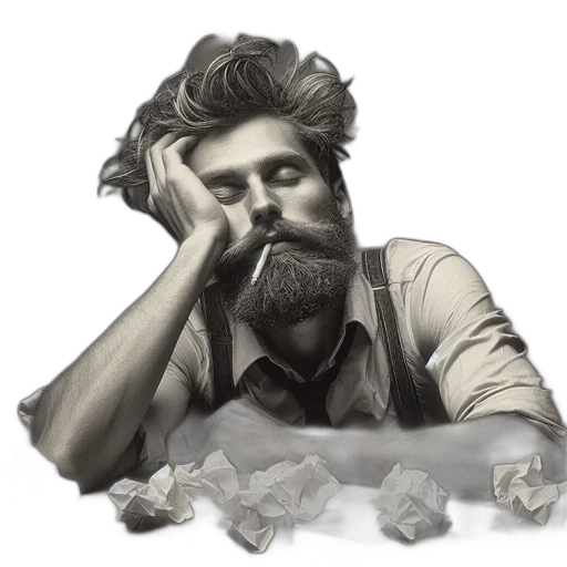 face, hair, photorealistic, concept art transparent PNG cut-out