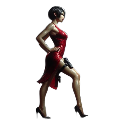 dress, robot, staff, weapon transparent PNG cut-out