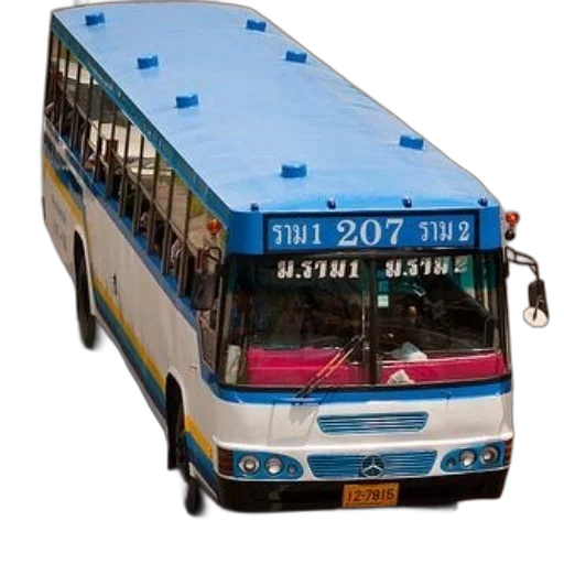 blue, white, bus, number transparent PNG cut-out