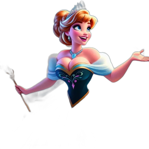 dress, crown, staff, jewelry transparent PNG cut-out