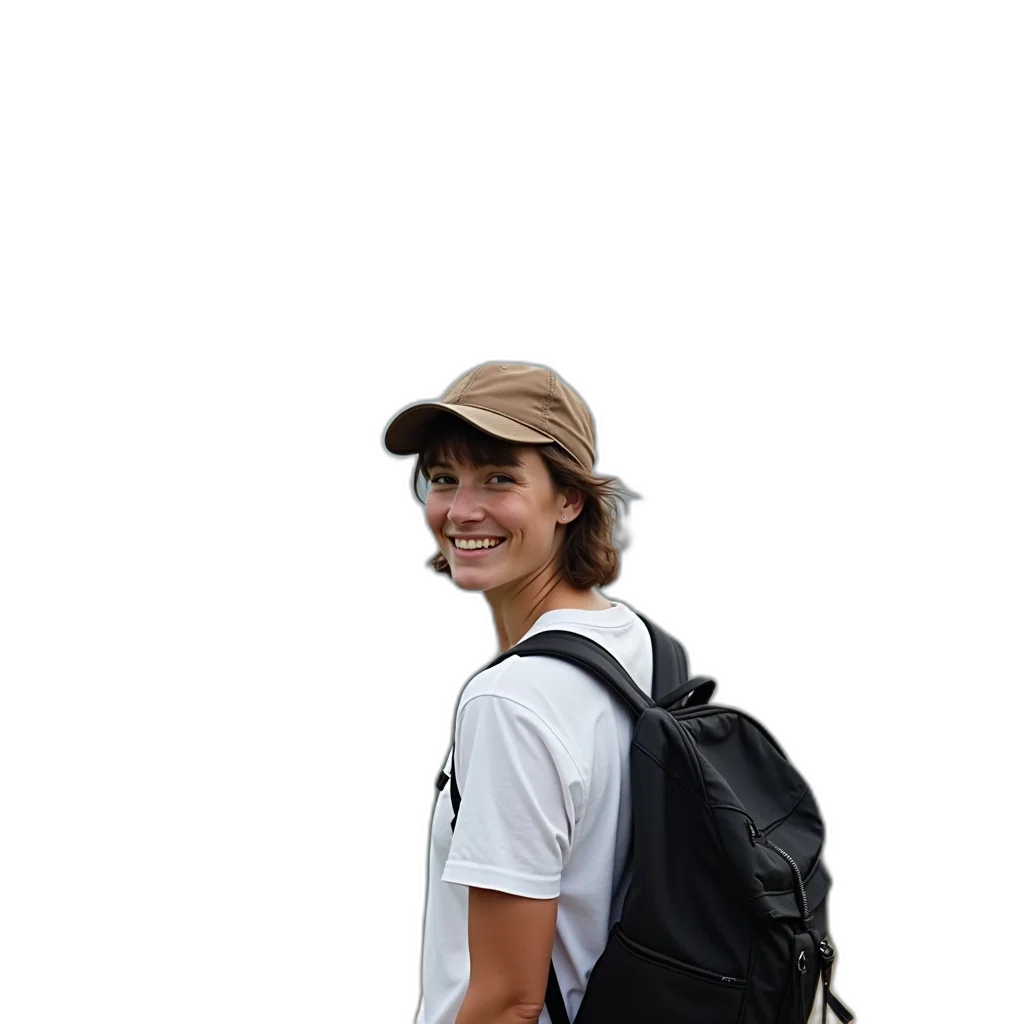 staff, hat, face, jacket transparent PNG cut-out