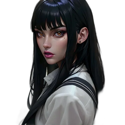 face, staff, jacket, creature transparent PNG cut-out
