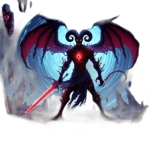 dragon, creature, staff, mask transparent PNG cut-out