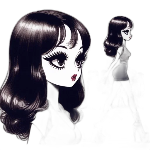 hair, concept art, cartoon, fantasy art transparent PNG cut-out
