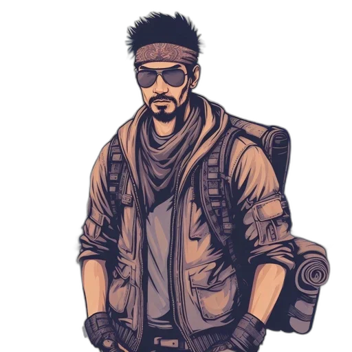 jacket, comic book art, concept art, cartoon transparent PNG cut-out