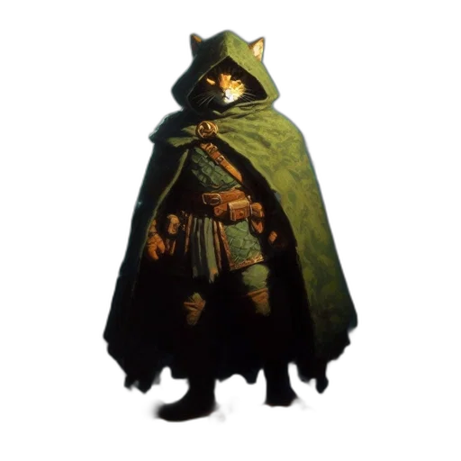 mask, jacket, staff, hat transparent PNG cut-out