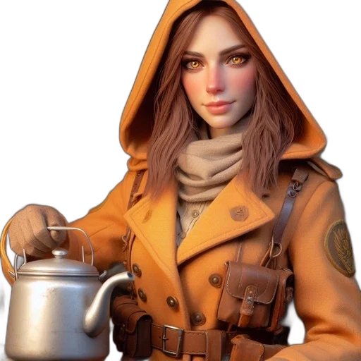 jacket, staff, weapon, concept art transparent PNG cut-out