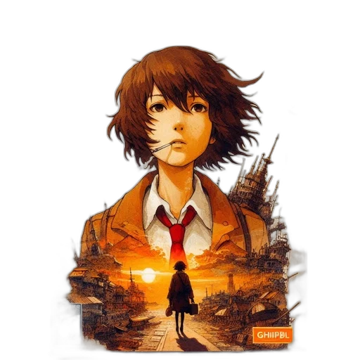 jacket, face, concept art, pixel art transparent PNG cut-out
