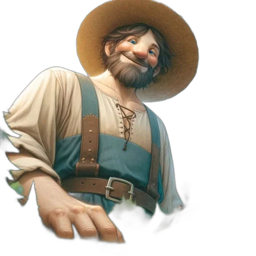 staff, hat, face, weapon transparent PNG cut-out