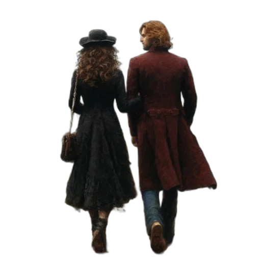 jacket, dress, hat, umbrella transparent PNG cut-out