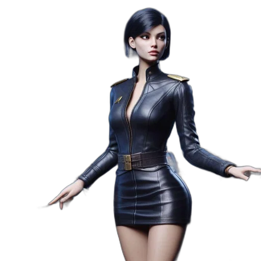 jacket, dress, 3d render, concept art transparent PNG cut-out