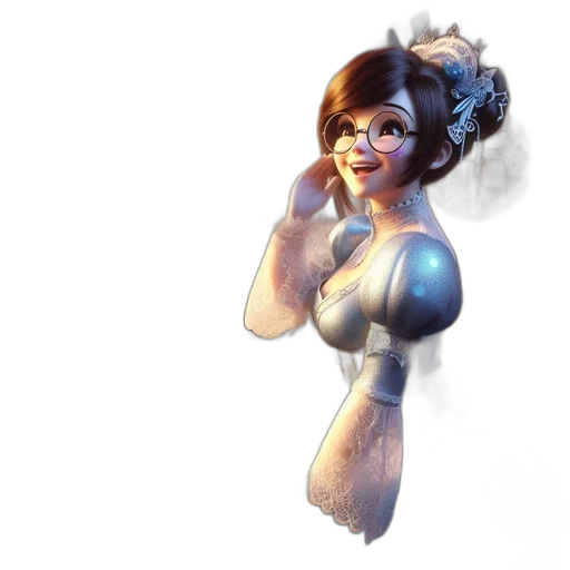 dress, staff, robot, concept art transparent PNG cut-out
