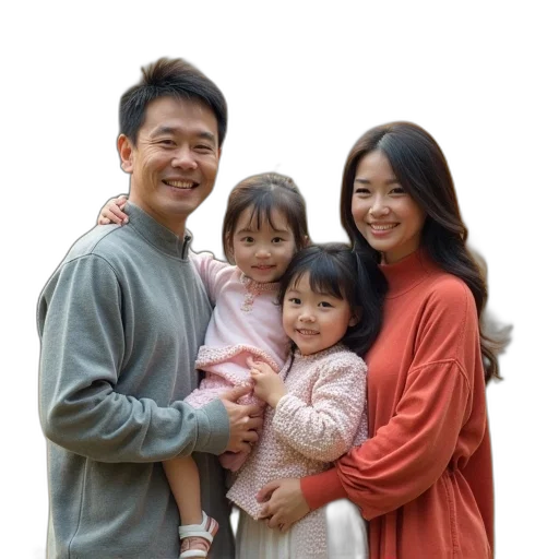 staff, photorealistic, chinese, family transparent PNG cut-out
