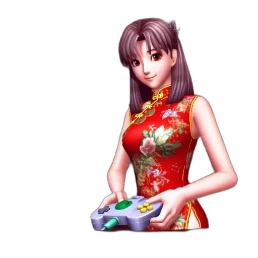 dress, weapon, vaporwave, pixel art transparent PNG cut-out