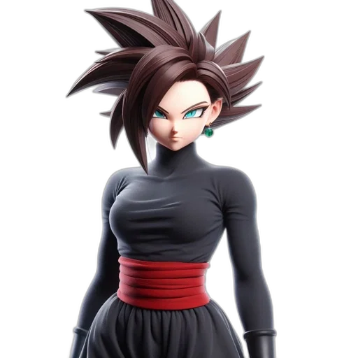 dress, jacket, hair, 3d render transparent PNG cut-out