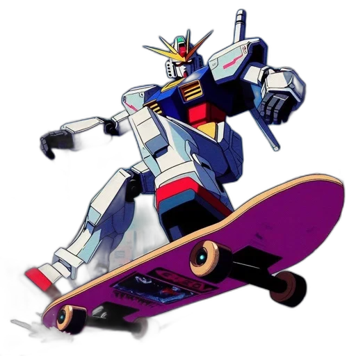 robot, concept art, vaporwave, animated transparent PNG cut-out