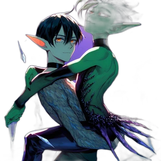 creature, dragon, mask, staff transparent PNG cut-out