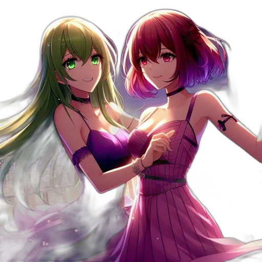 dress, anime, concept art, fantasy art transparent PNG cut-out