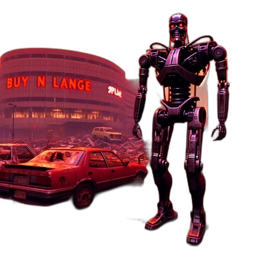 robot, car, concept art, cyberpunk transparent PNG cut-out