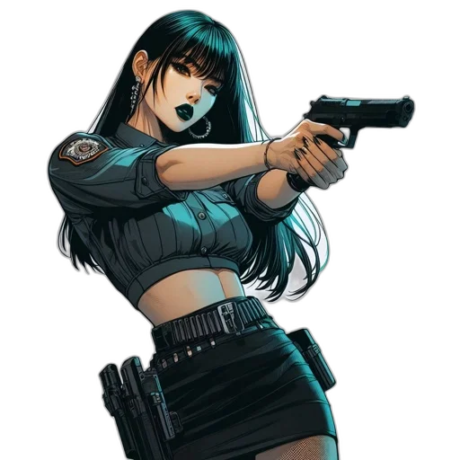 weapon, staff, cyberpunk, comic book art transparent PNG cut-out