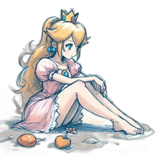 dress, crown, watercolor, pixel art transparent PNG cut-out