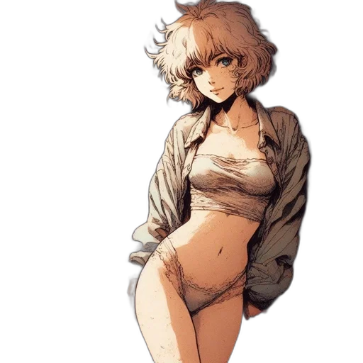 jacket, dress, staff, creature transparent PNG cut-out