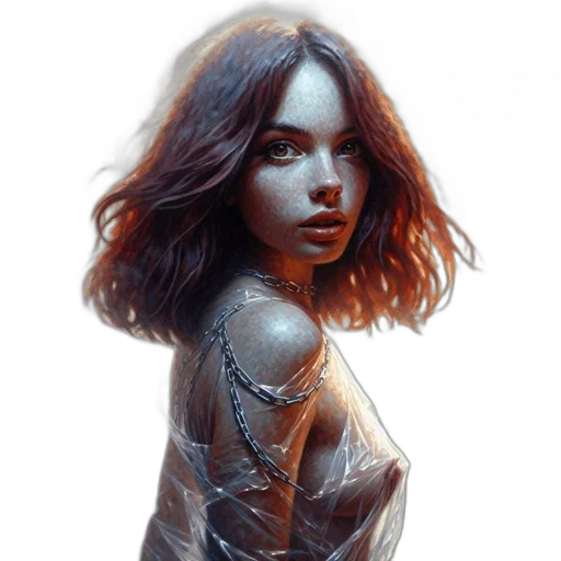 dress, face, robot, comic book art transparent PNG cut-out