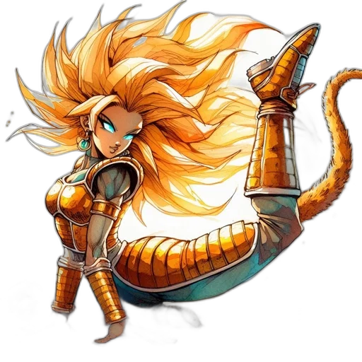 dragon, staff, sword, hair transparent PNG cut-out